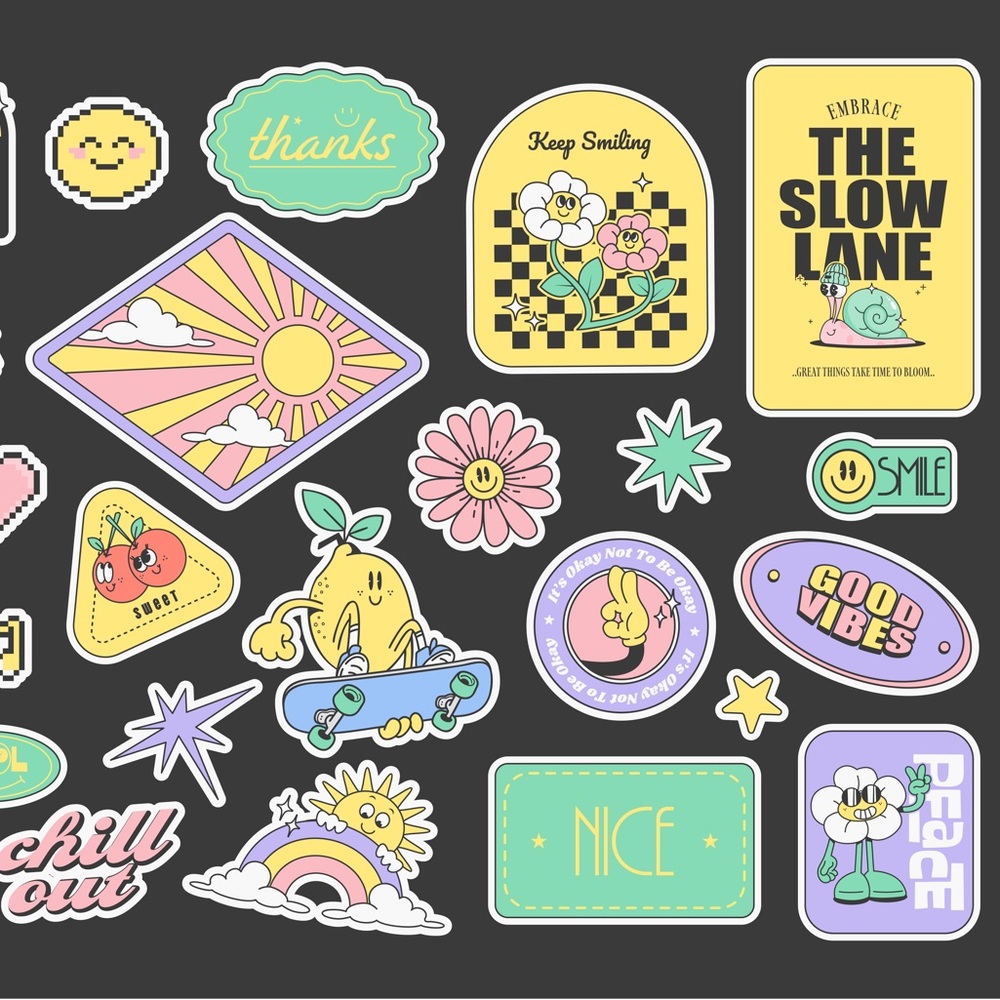Positive Retro Sticker Pack - Picture 4 of 4